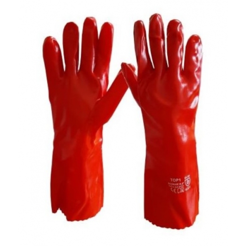 Rękawice kwasoodporne PCV długie 35cm r.10,5 - PROMOCJA!